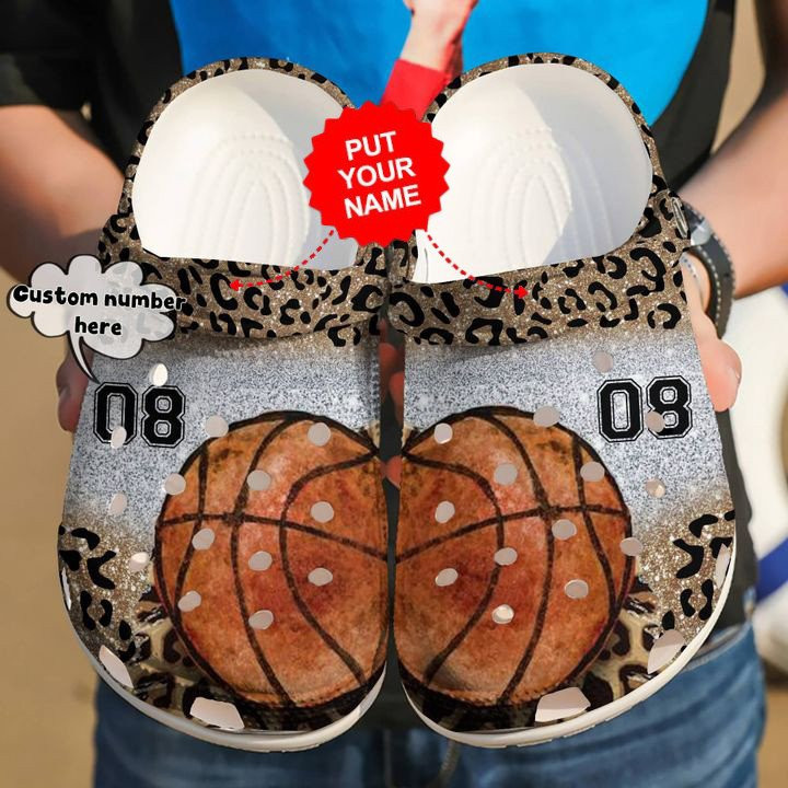 Basketball Personalized Leopard clog Crocs Shoes Basketball