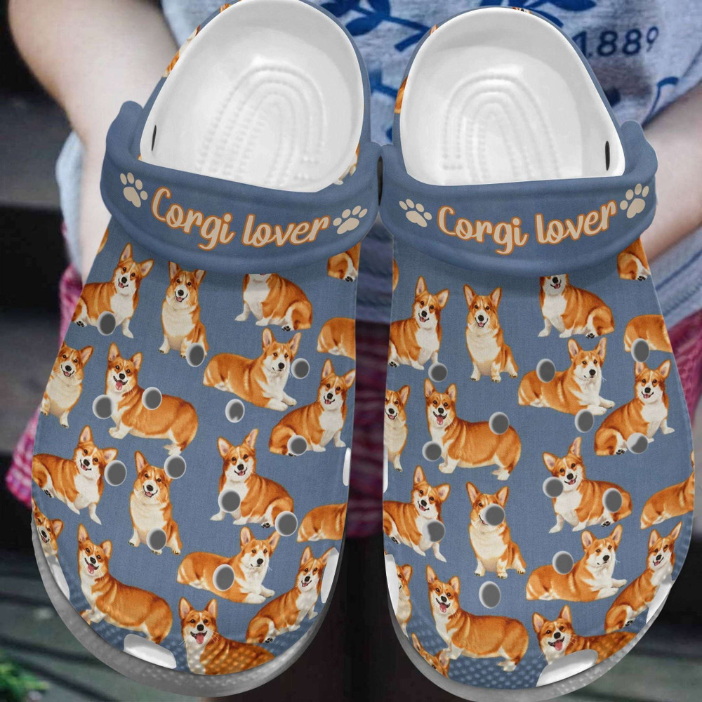 For Corgi Lover Rubber clog Crocs Shoes