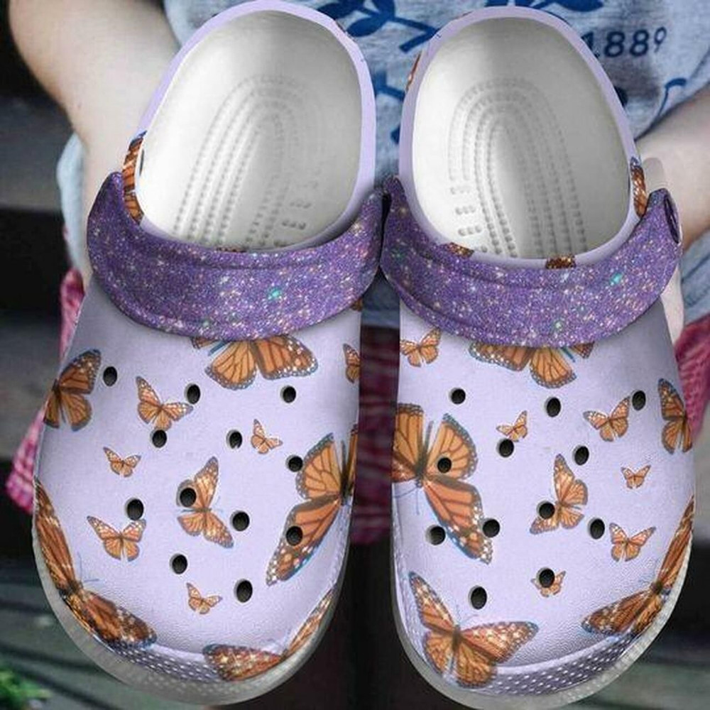 Full Cute Butterfly Personalized 202 Gift For Lover Rubber clog Crocs Shoes