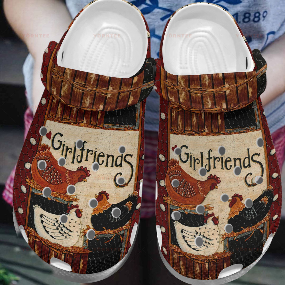 Chickens Girl Friends Lovely Gift For Lover Rubber clog Crocs Shoes