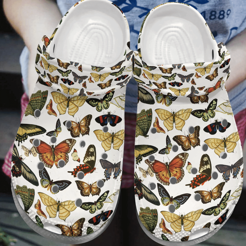 Butterfly Life Croc Animal Gift For Lover Rubber clog Crocs Shoes