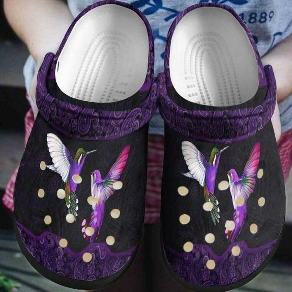 Couple Hummingbird Personalized Gift For Lover Rubber clog Crocs Shoes