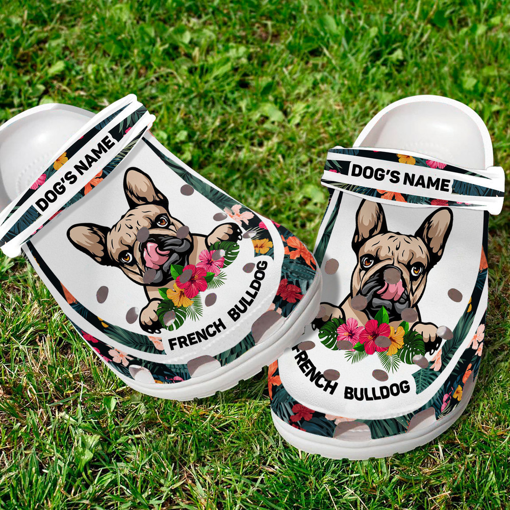 French Bull Dogs Custom Name Animals For Men And Women Rubber clog Crocs Shoes