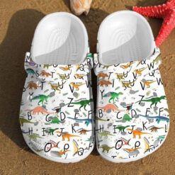 Dinosaur Alphabet Pattern Rubber clog Crocs Shoes