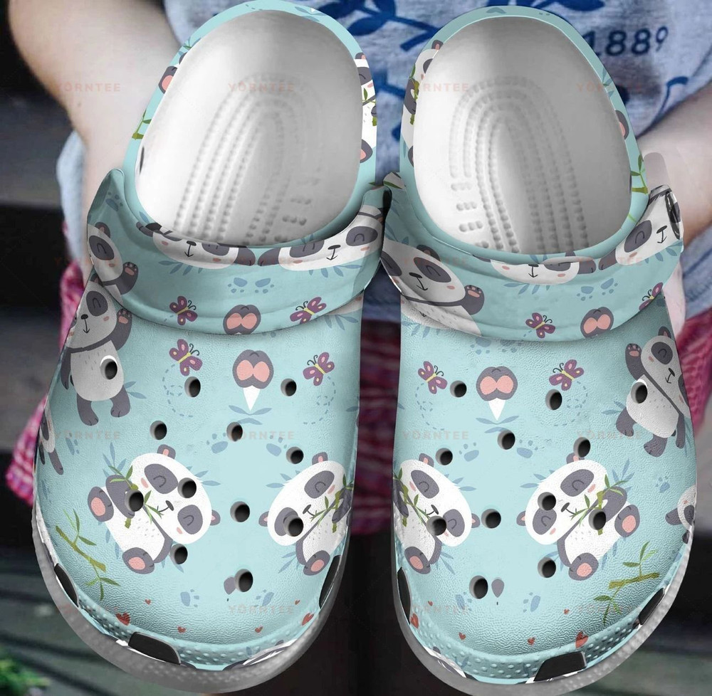 Custom Name Lovely Panda Style Gift For Lover Rubber clog Crocs Shoes