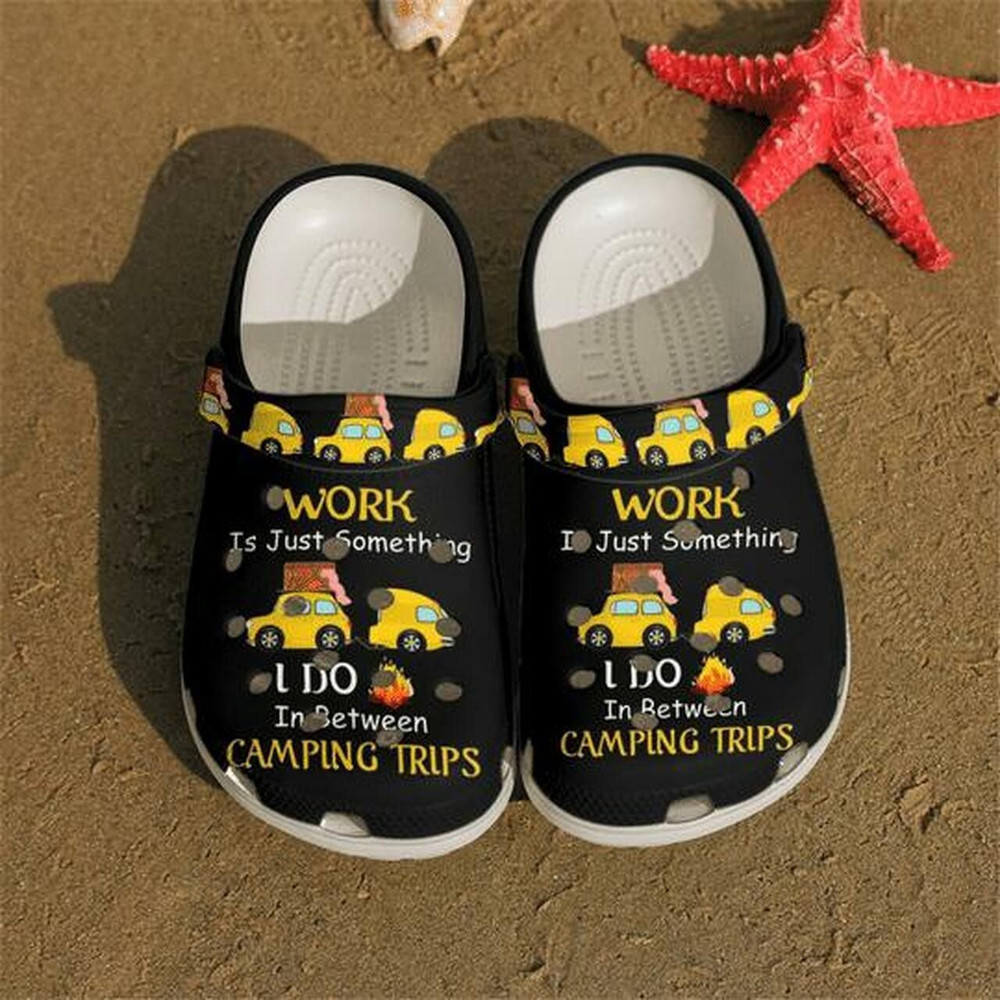 Camping Trips Work Camper Van Personalized 5 Gift For Lover Rubber clog Crocs Shoes