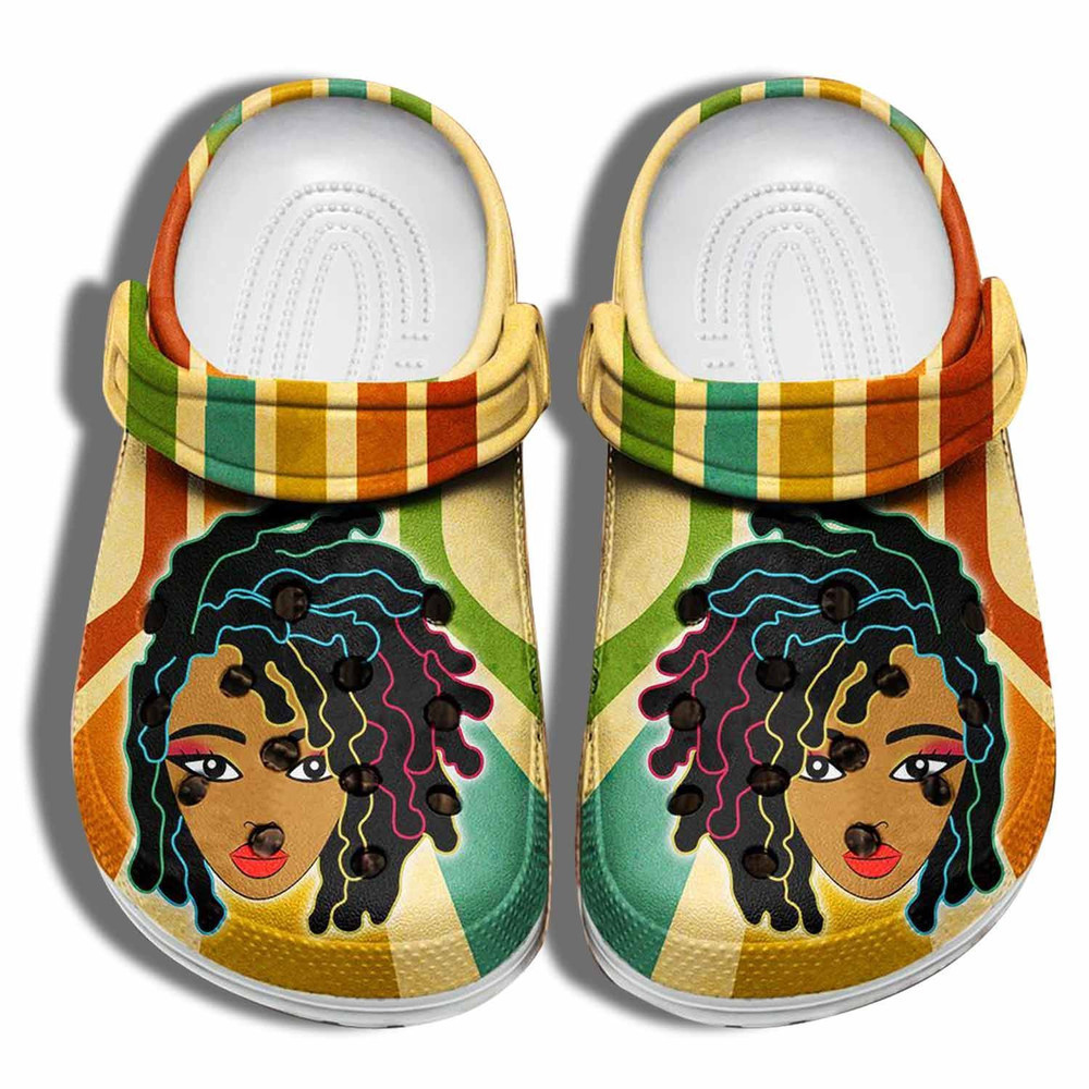 Black Girl Hair Juneteenth Africa Culture Black Women Gift For Lover Rubber clog Crocs Shoes