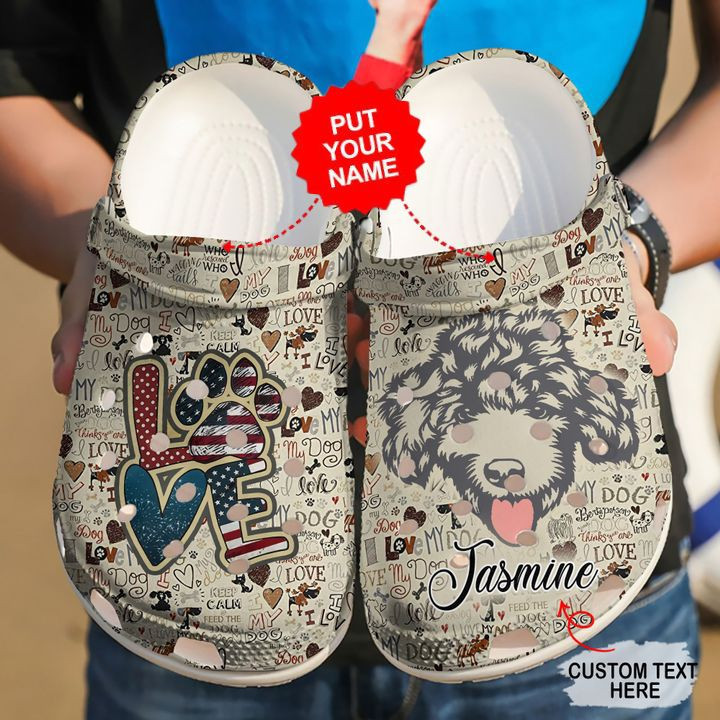 Dog - Poodle Personalized Love Vintage Clog Crocs Shoes For Men And Women