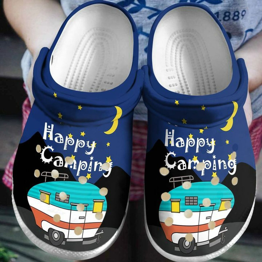 Camping In The Weekend Sky Night 102 Gift For Lover Rubber clog Crocs Shoes