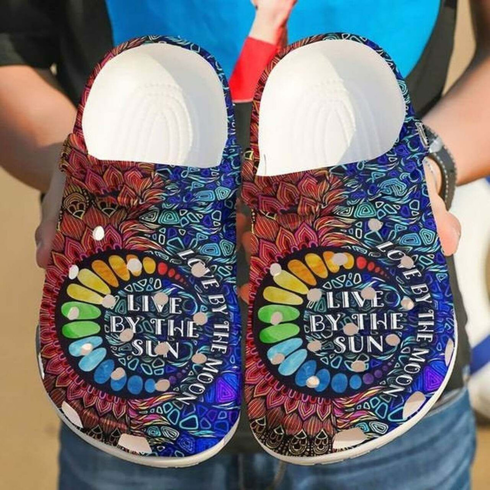 Hippie Live By The Sun 102 Gift For Lover Rubber clog Crocs Shoes