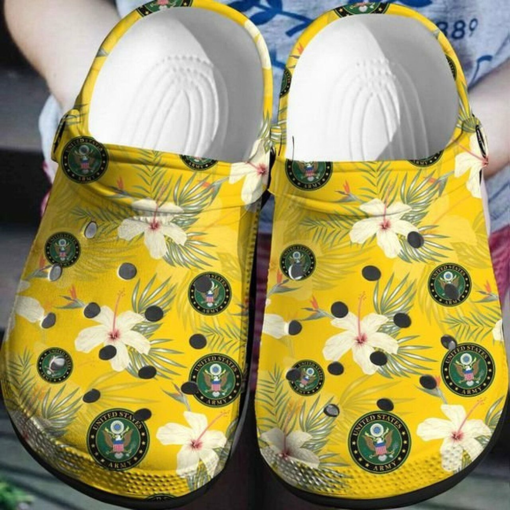 Classic Us Army Lilies 102 Gift For Lover Rubber clog Crocs Shoes