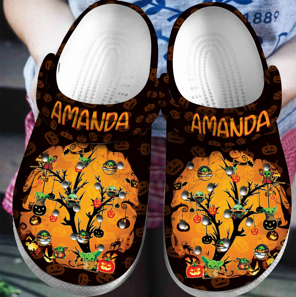 Cute Halloween Tree Grogu For Men And Women Gift For Fan Classic Water Rubber clog Crocs Shoes