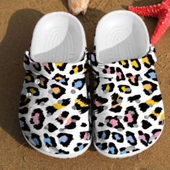 Leopard Print Colorful Glitter Fur Cheetah Gift For Lover Rubber clog Crocs Shoes