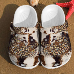 Leopard Glitter Fur Cheetah Rubber clog Crocs Shoes