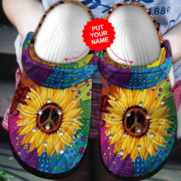 Colorful - Unique Hippie Sunflower Clog Crocs Shoes For Men And Women