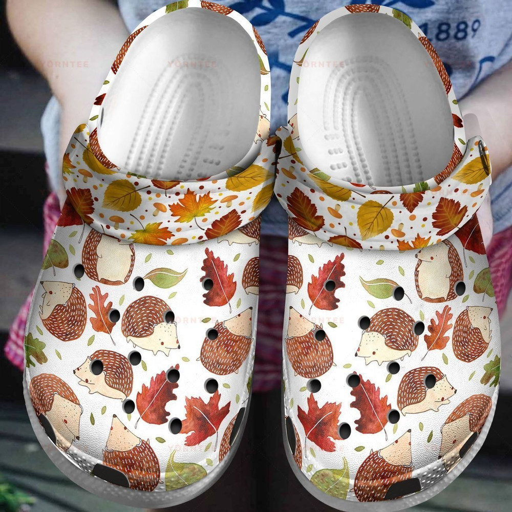 Hedgehog Autumn Is Here Gift For Lover Rubber clog Crocs Shoes