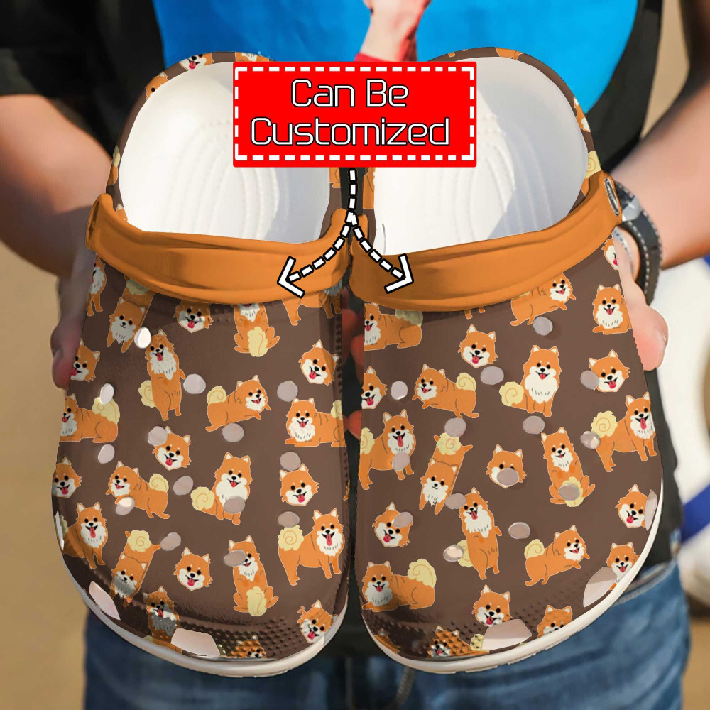 Dog - Personalized Pomeranian Pattern Clog Crocs Shoes For Men And Women