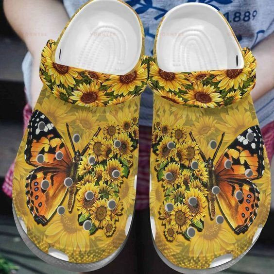 Butterfly Flower 5 Gift For Lover Rubber clog Crocs Shoes