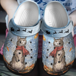 Cat And Winter Gift For Lover Rubber clog Crocs Shoes