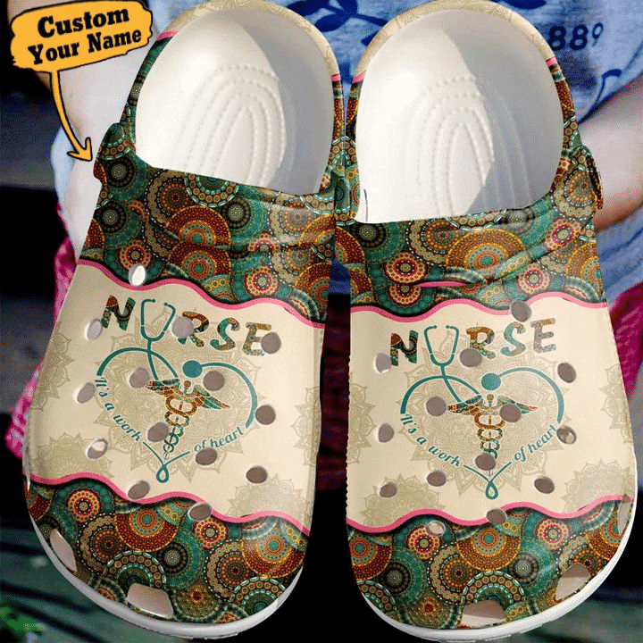 Nurse - Nurse A Work Of Heart Love Doctor Clog Crocs Shoes For Men And Women