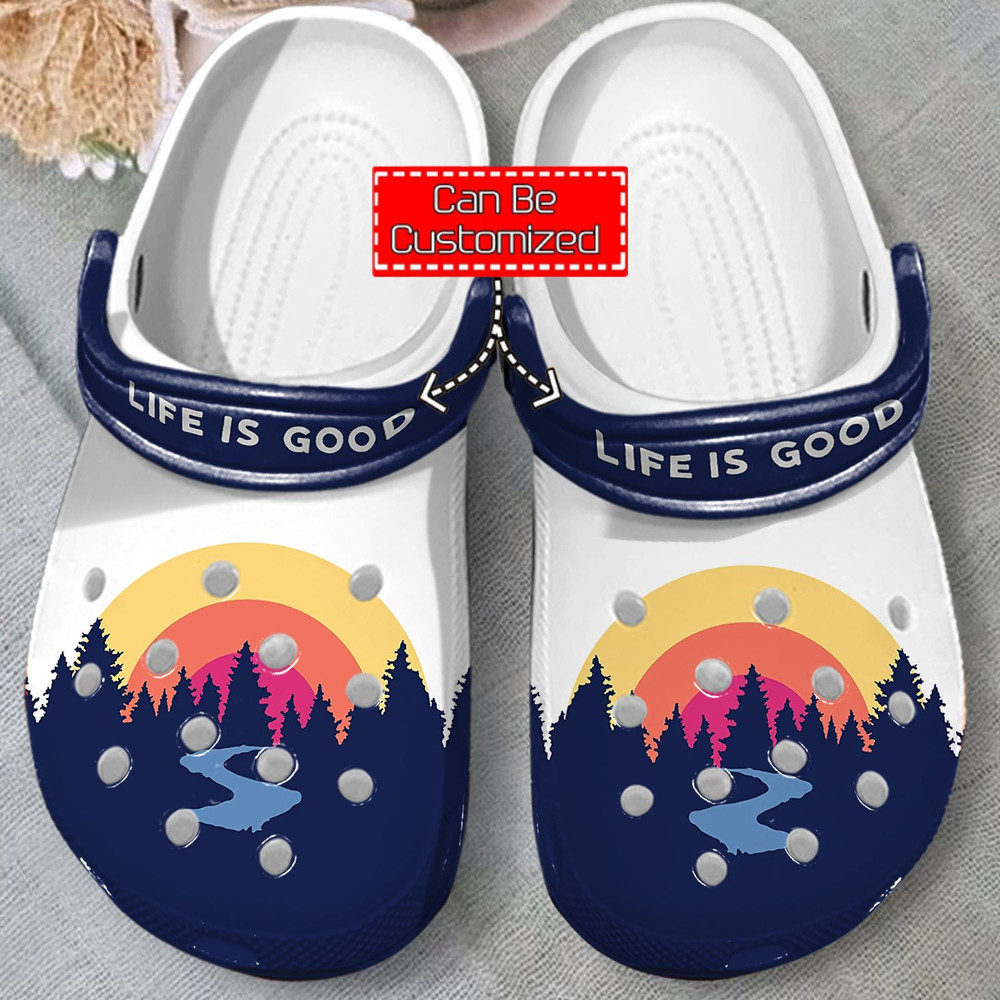 Camping - Life Is Good Clog Crocs Shoes For Men And Women