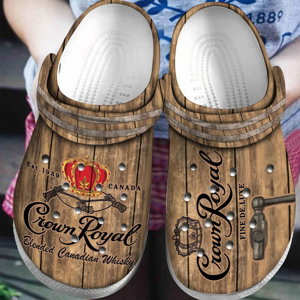 Crowm Royal Blended Canadian Whisky Rubber clog Crocs Shoes