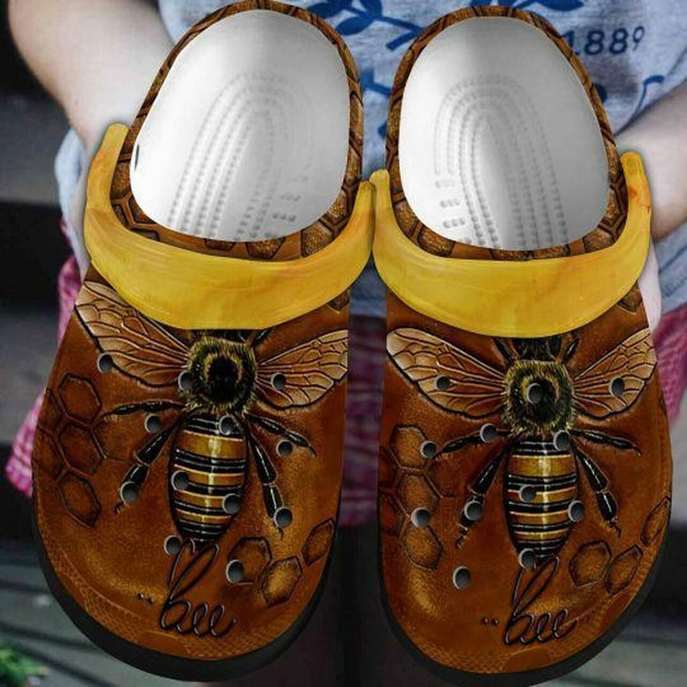 Custom Name Bee Hive 5 Gift For Lover Rubber clog Crocs Shoes