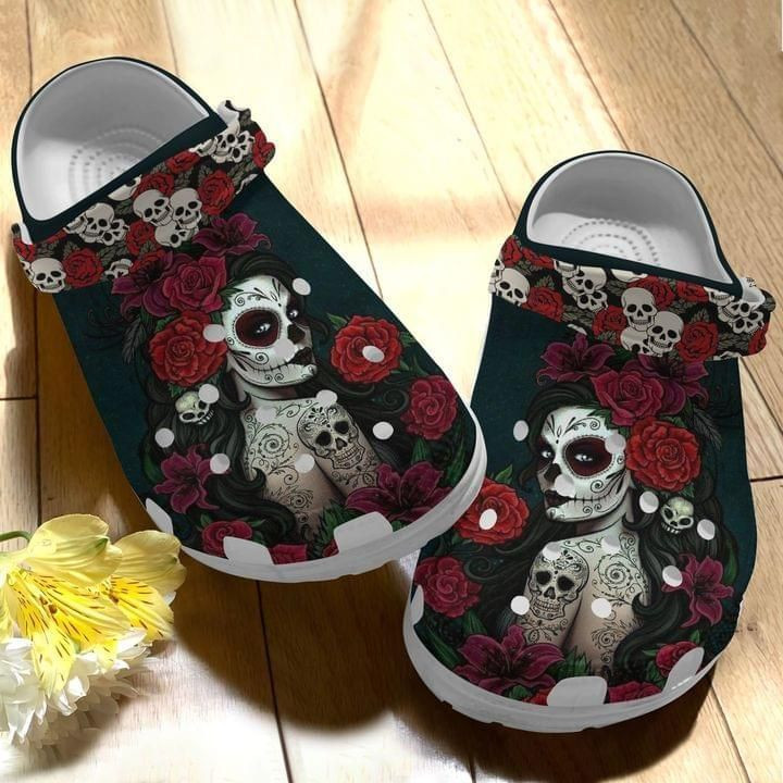 Girl Tattoos Roses Gift For Lover Rubber clog Crocs Shoes