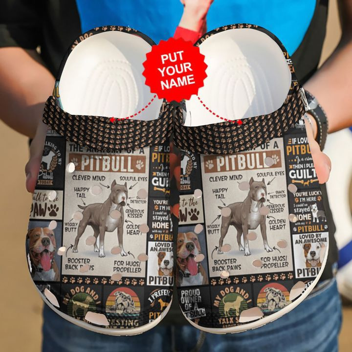 Dog - Pitbull Anatomy Custom Clog Crocs Shoes For Men And Women