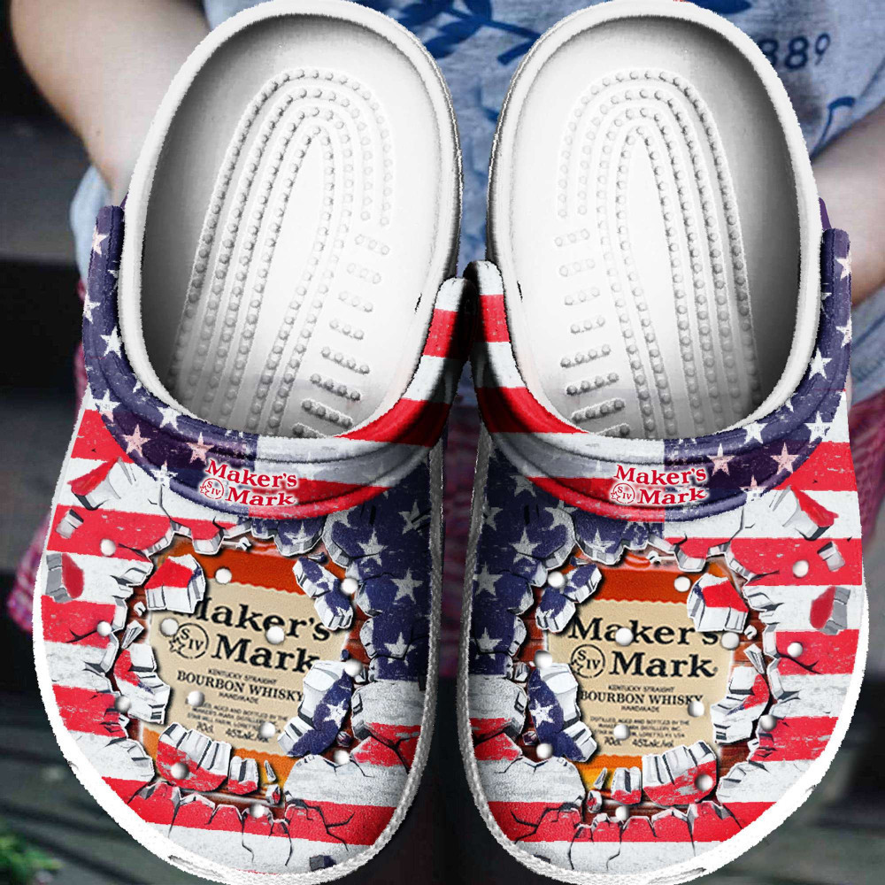 American Flag Makers Mark For Men And Womens Gift For Fan Classic Water Rubber clog Crocs Shoes