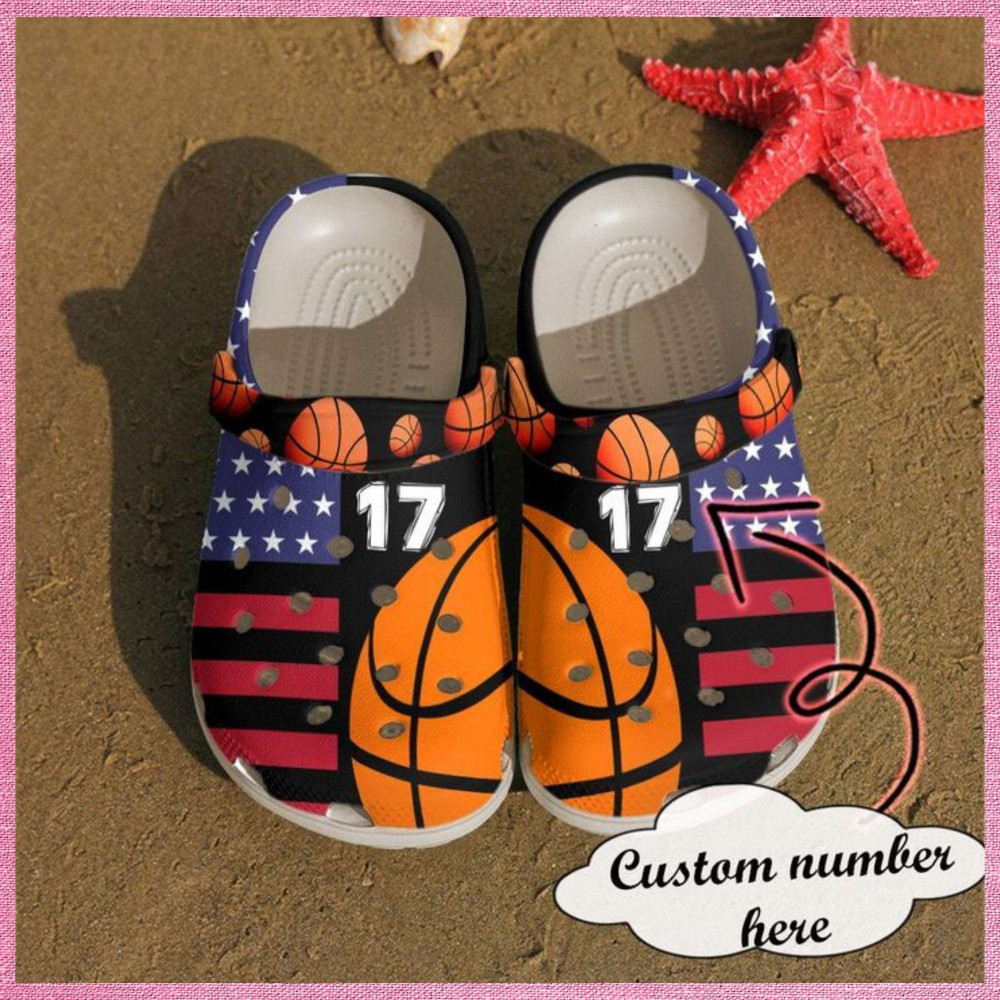 Basketball Personalized American Gift For Fan Rubber clog Crocs Shoes