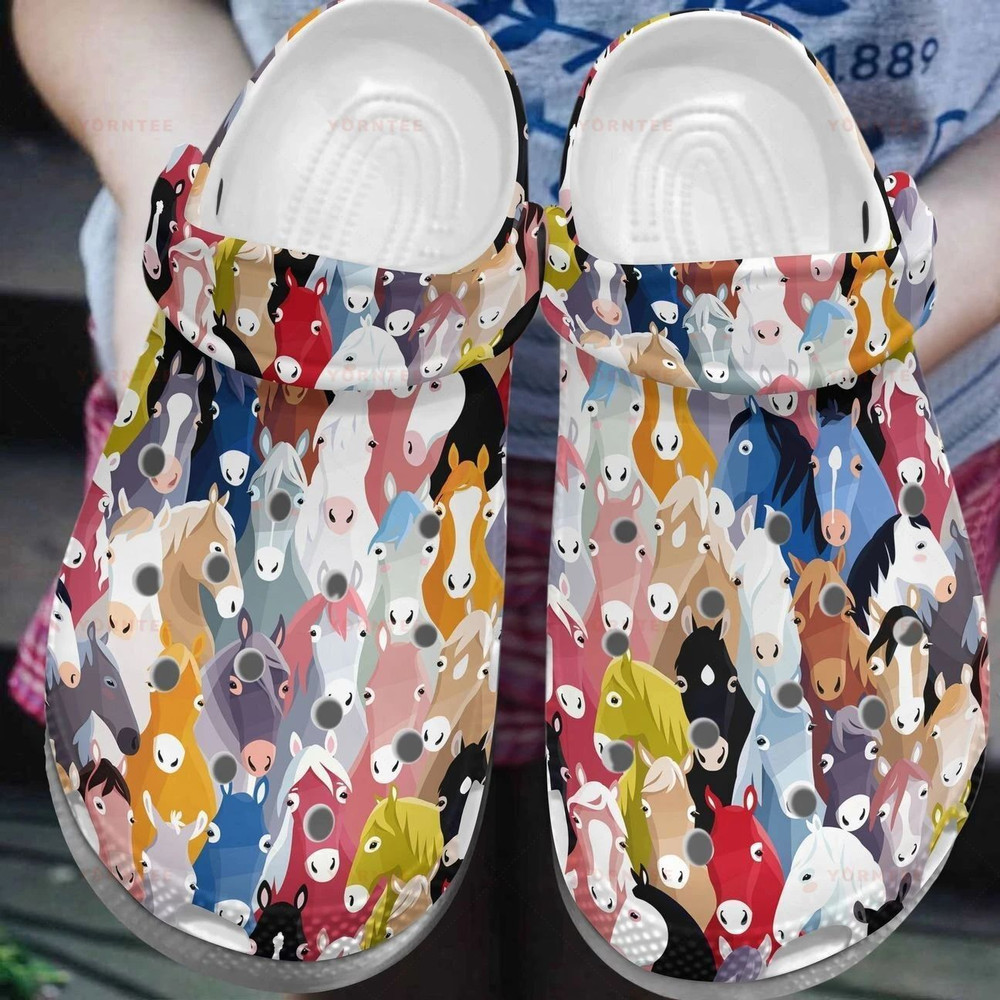 Horse Beautiful 2 Gift For Lover Rubber clog Crocs Shoes