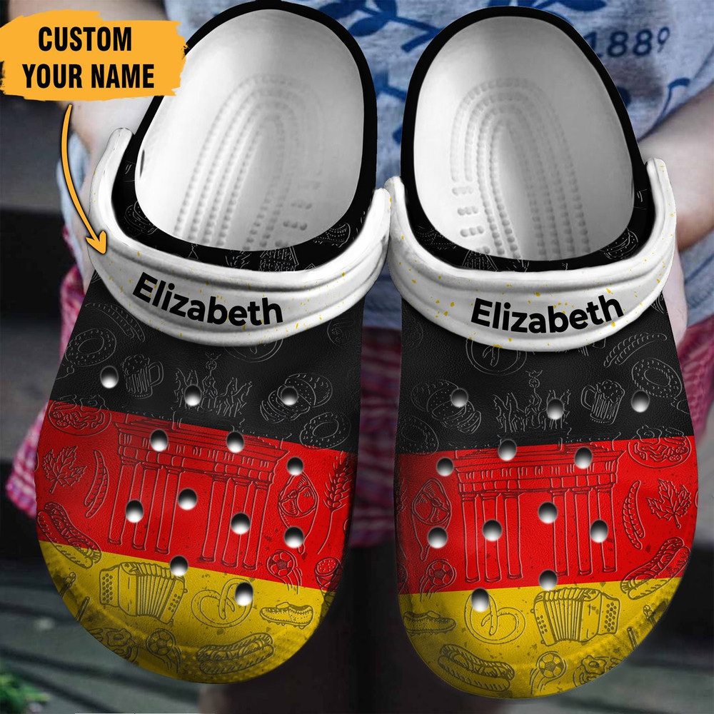 Germany Flag Gift For Fan Classic Water Rubber clog Crocs Shoes