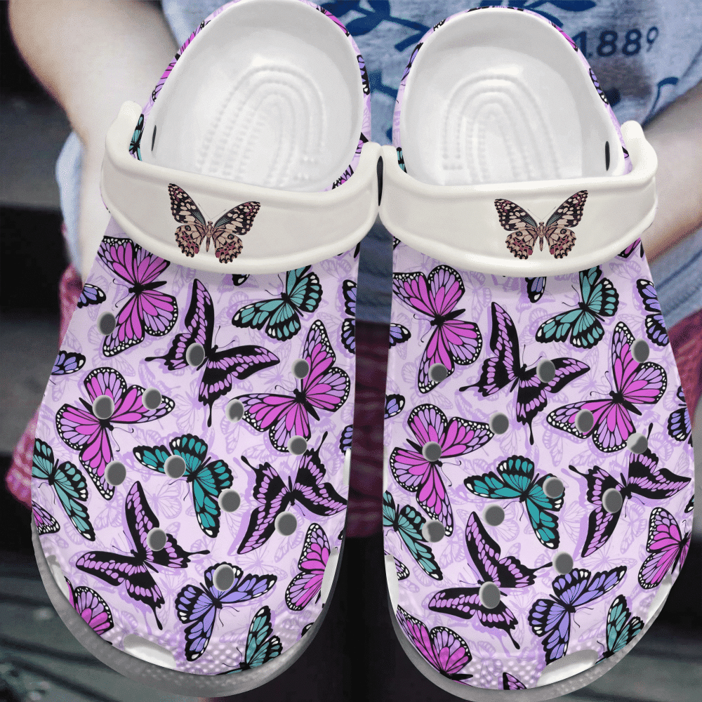 Full Of Butterfly Gift For Lover Rubber clog Crocs Shoes