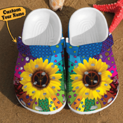 Hippie - Sunflower Hippie Pattern Girl Classic Style Birthday Clog Crocs Shoes For Men And Women