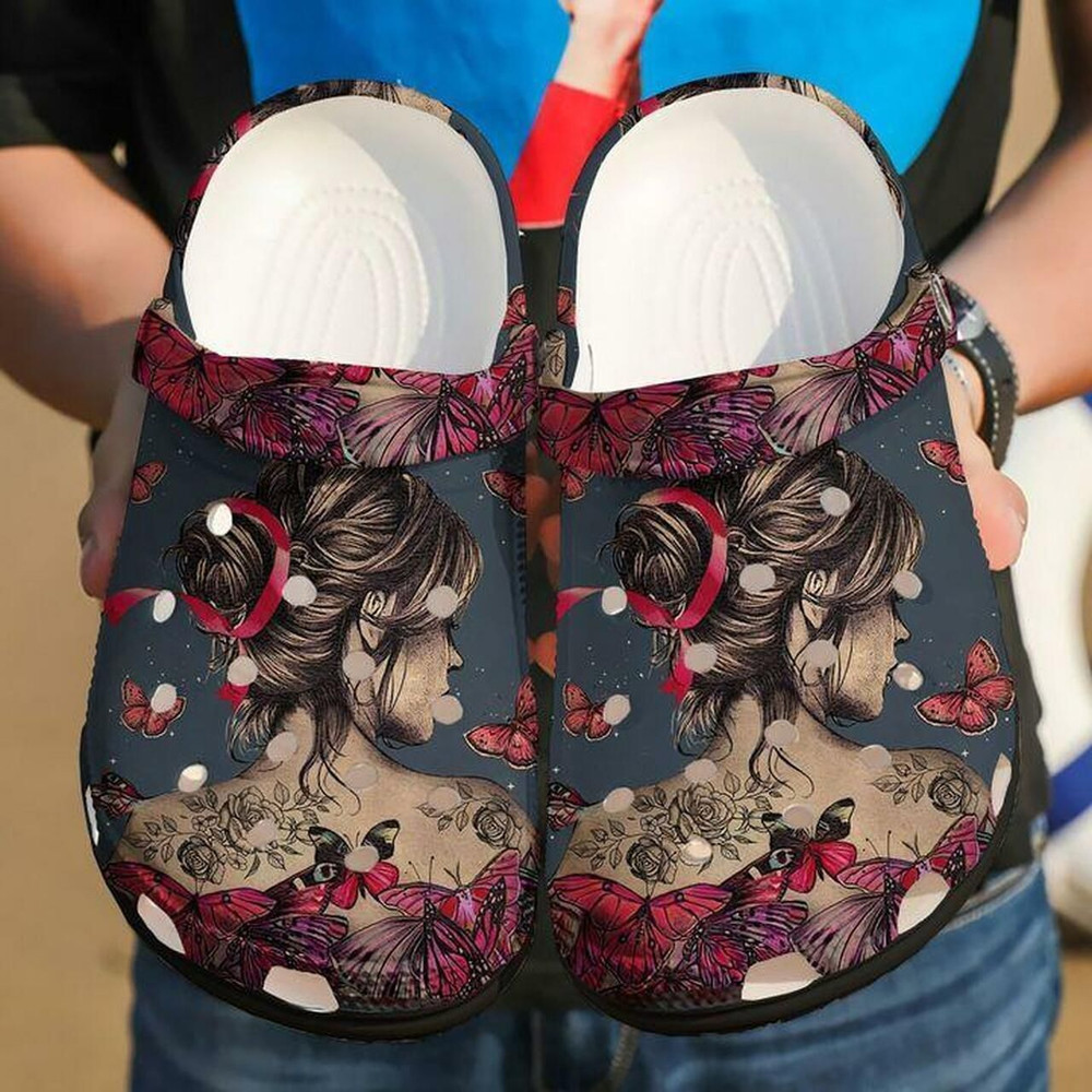 Girl Butterfly Personalized 102 Gift For Lover Rubber clog Crocs Shoes