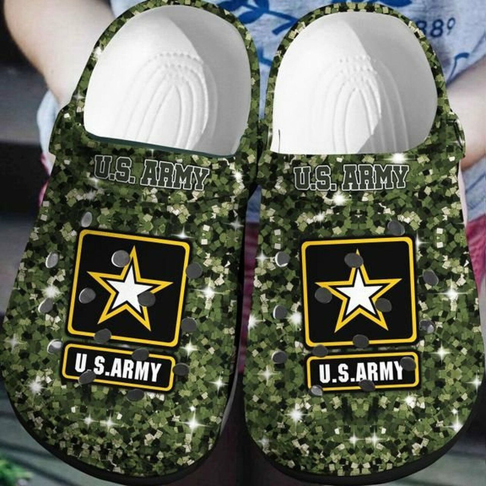 Footwear Us Army 102 Gift For Fan Lover Rubber clog Crocs Shoes