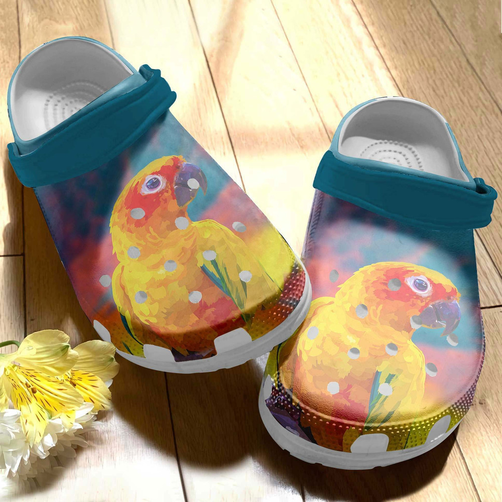 Birds Parrot Colorful Gift For Lover Rubber clog Crocs Shoes