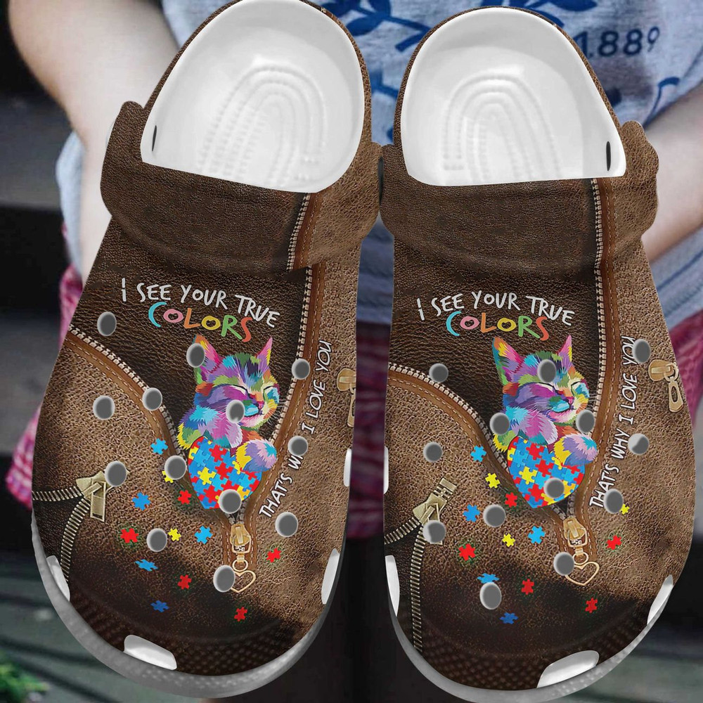 Autism True Colors For Mens And Womens Gift For Fan Classic Water Rubber clog Crocs Shoes