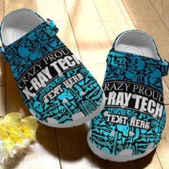 Custom Name Crazy A Proud X-Ray Tech Gift For Lover Rubber clog Crocs Shoes