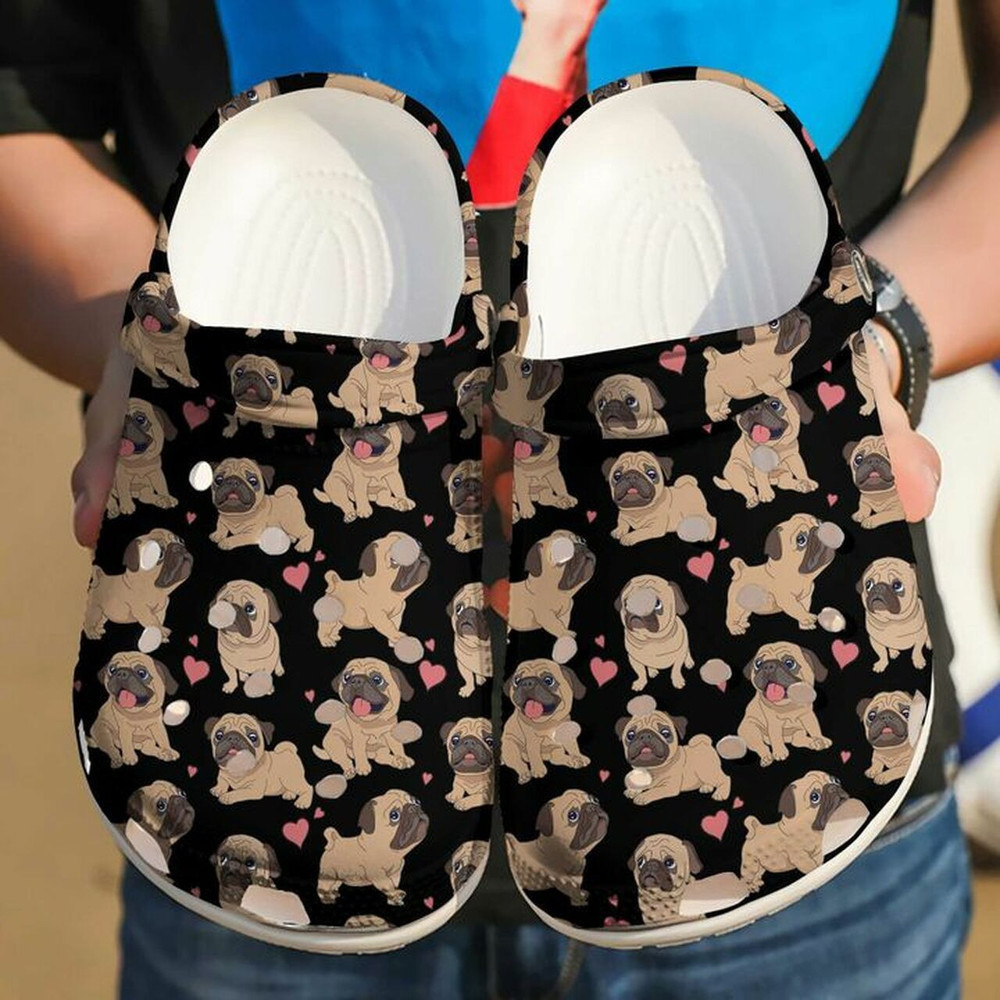 Lovely Pug Colorful 203 Gift For Lover Rubber clog Crocs Shoes