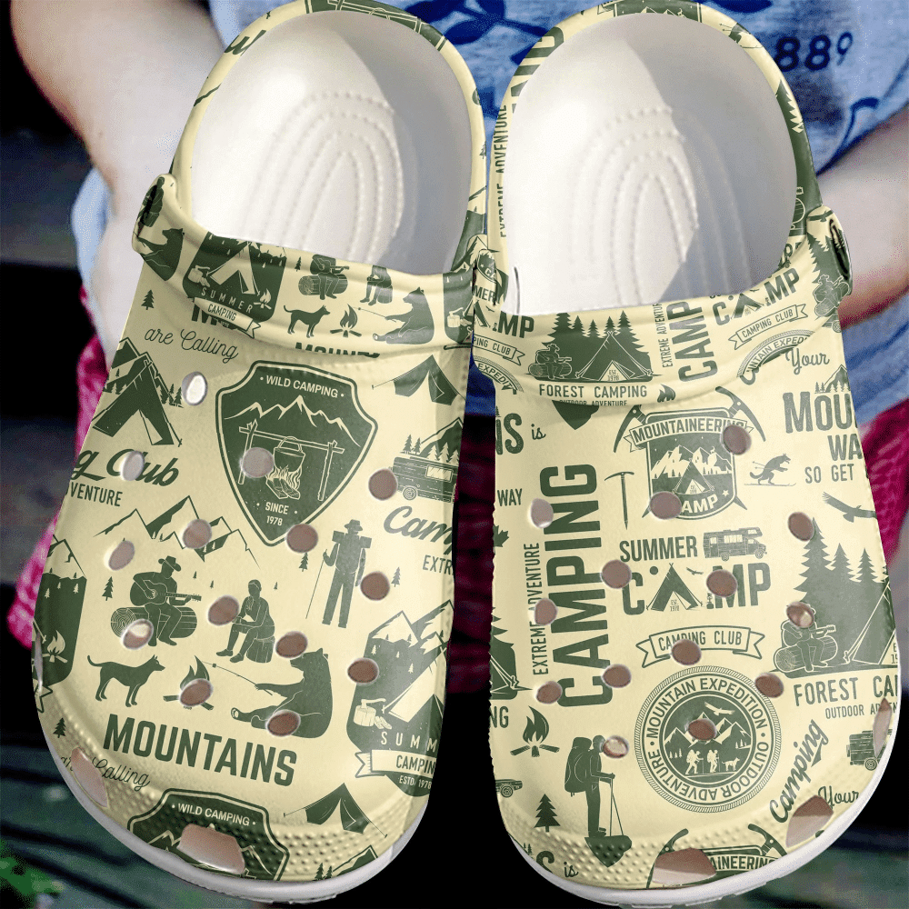 Camping Club Out Door Adventure Gift For Lover Rubber clog Crocs Shoes