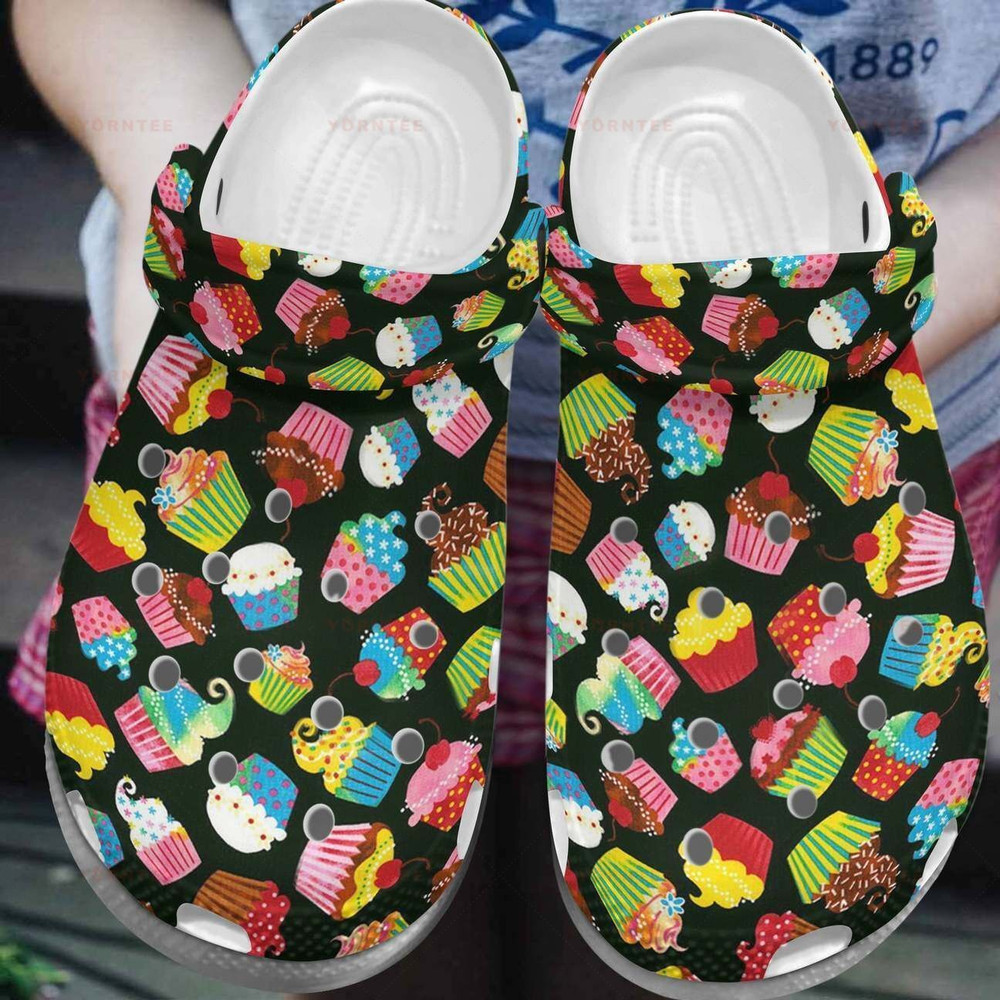 Baking Colorful Cupcakes 5 Gift For Lover Rubber clog Crocs Shoes