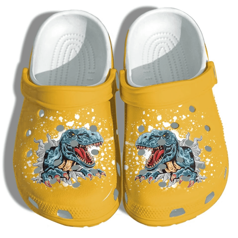 Funny Dinosaur T-Rex Gift For Lover Rubber clog Crocs Shoes