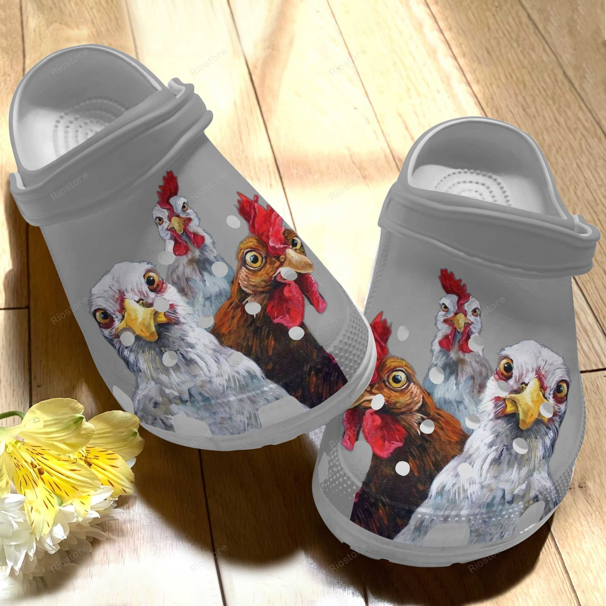 Funny Trio Chicken Croc Crocs Shoes - Chickens Crocs Shoes Crocbland Clog Birthday Gifts For Son Daughter