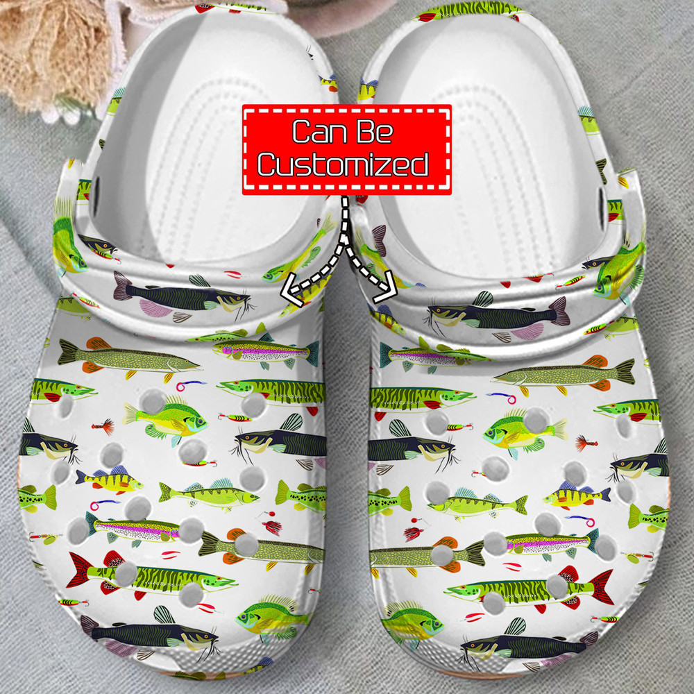 Fishing - Fish Pattern Clogs Crocs Shoes For Men/Women For Men And Women