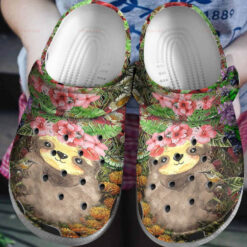 Cute Flowers And Sloth Gift For Lover Rubber clog Crocs Shoes