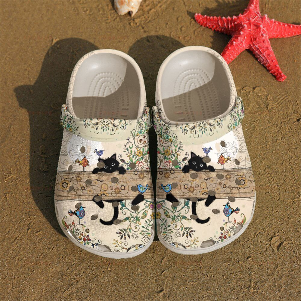 Lovely Hanging Cat Gift For Lover Rubber clog Crocs Shoes