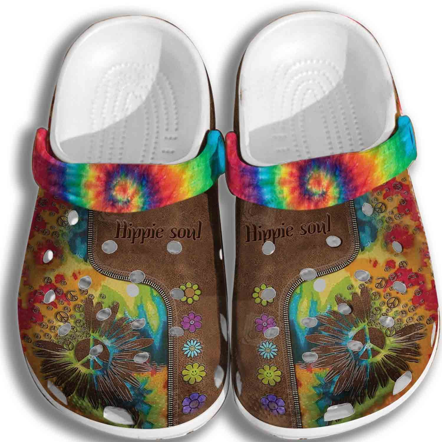 Hippie Soul Crocs Clog Shoes Men Women - Colorful Crocs Clog Shoes Gifts For Son Daughter