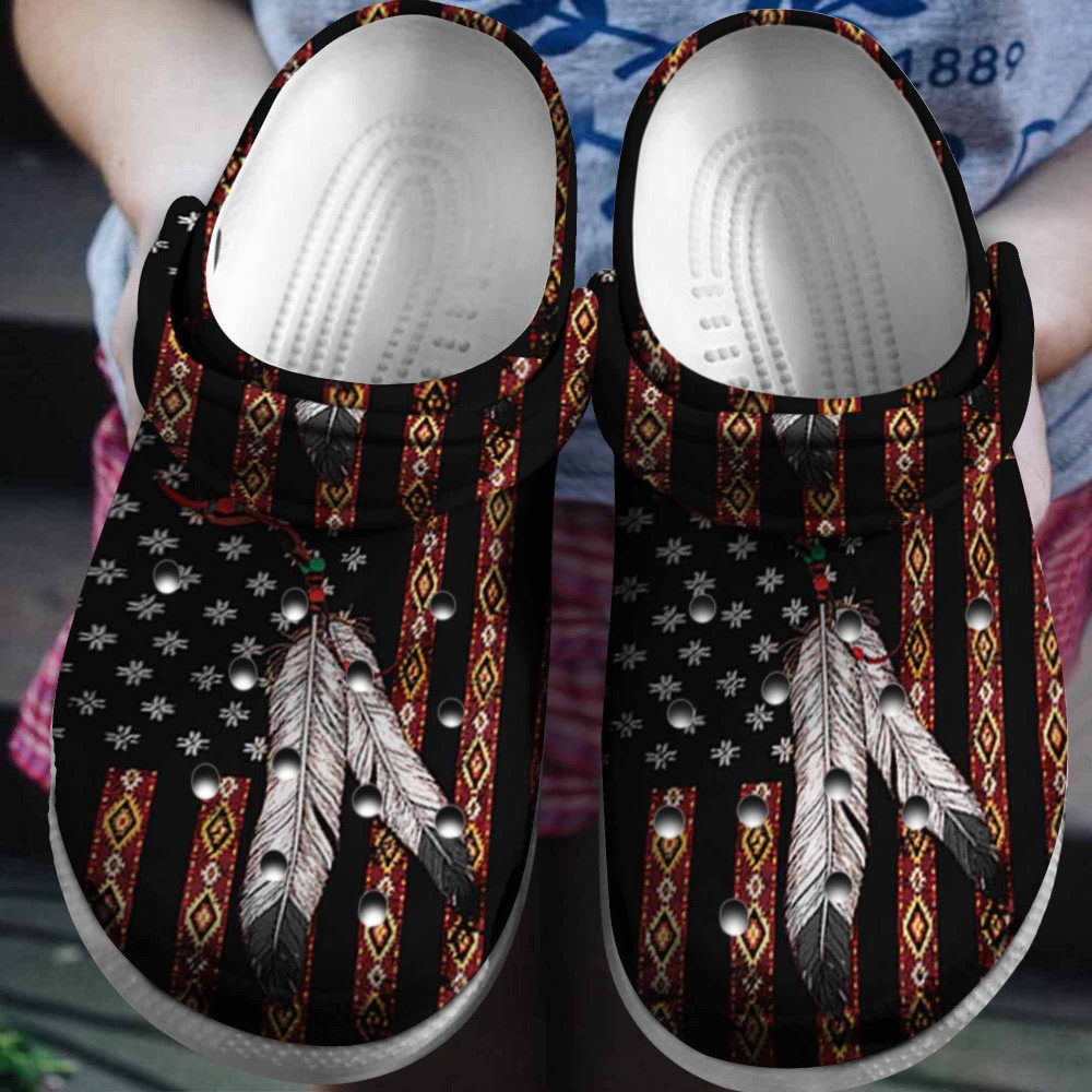 Native Pattern Gift For Lover Rubber clog Crocs Shoes